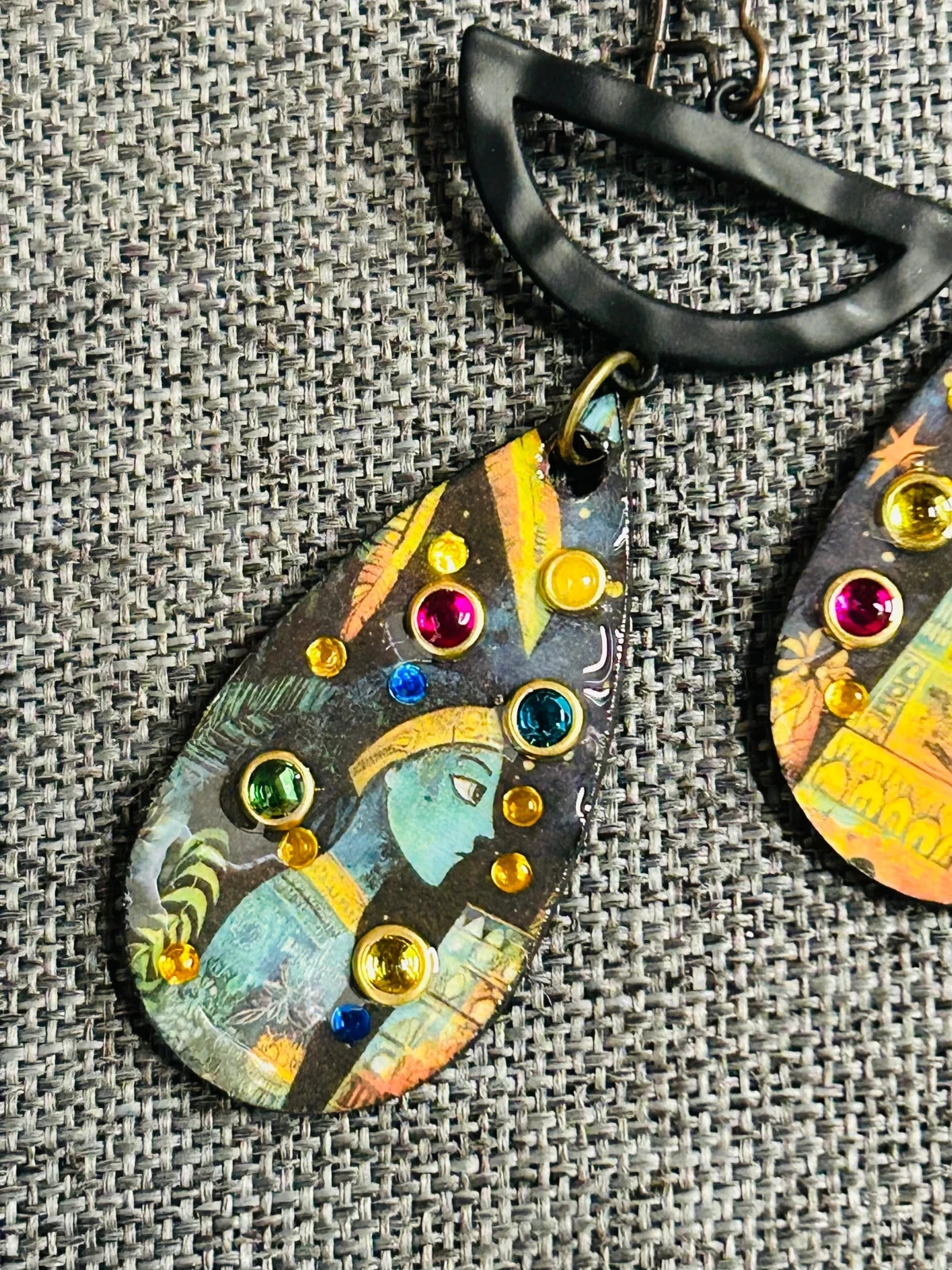 Boucles d’oreilles pendantes bohèmes Égypte – photo 2